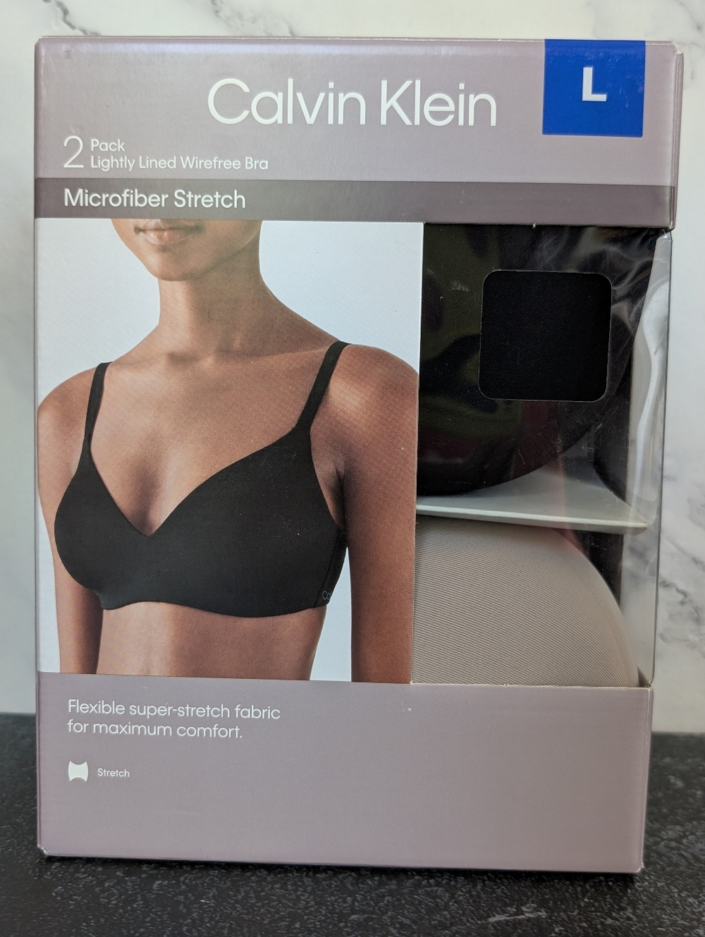 Calvin Klein 2-Pack Lightly Lined Wirefree Bras - Black & Taupe